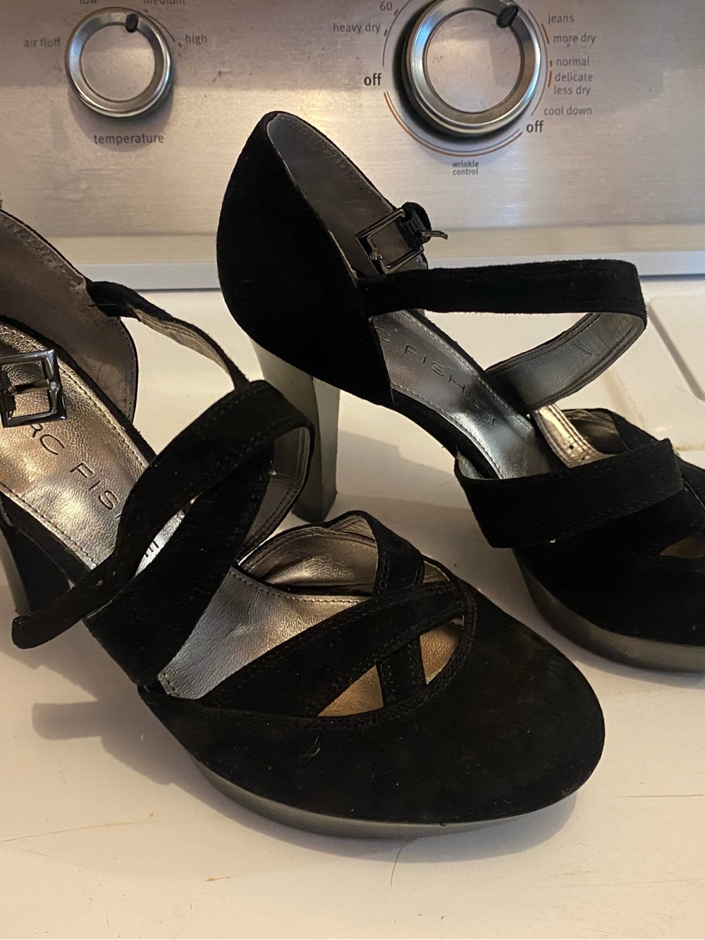 Marc Fisher Black Suede Mary Jane High Heels